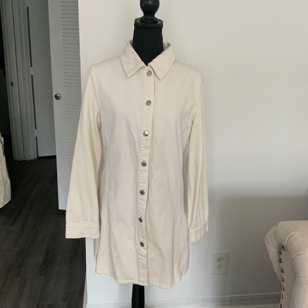 Zara cream denim dress